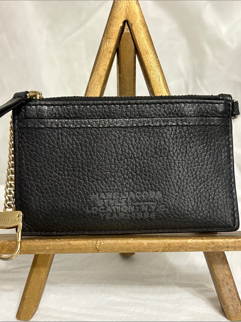 Marc Jacobs Leather Card Pouch with Chain